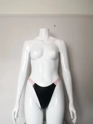 Latex highwaist thong back knickers