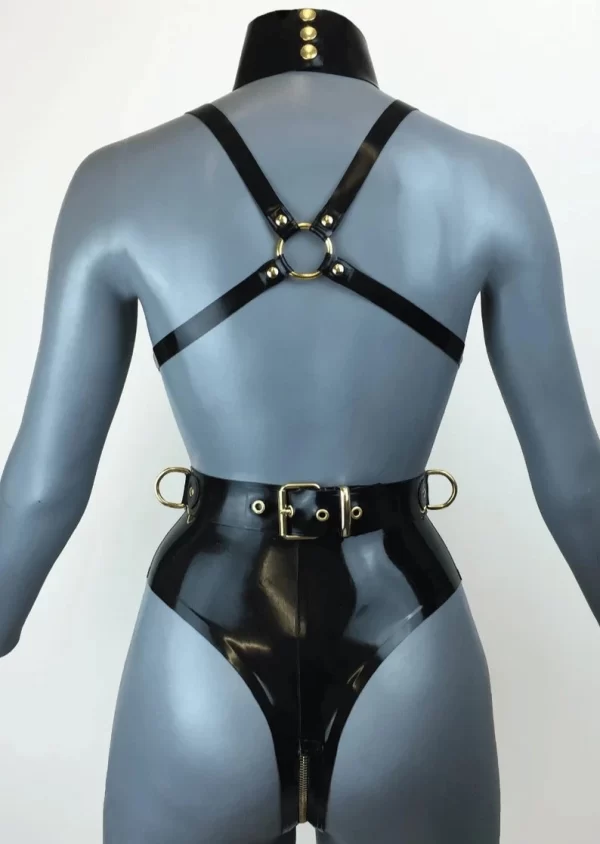 Latex Open Cup Cage Bra