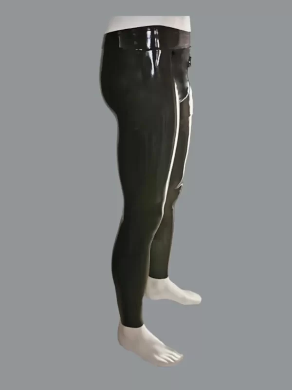 Latex Mens Leggings with a front pouch zip