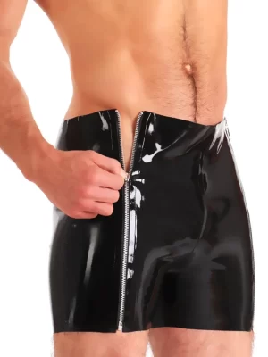 Latex Double Zip Shorts