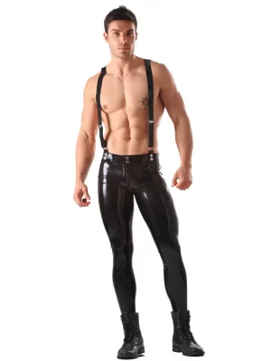 Latex Skinny Jeans With Braces