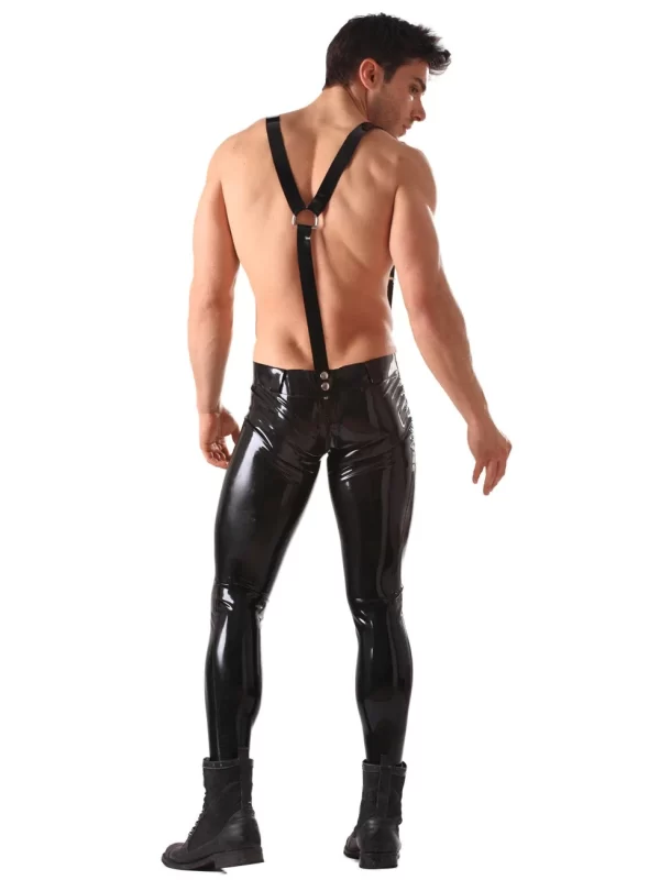 Latex Skinny Jeans With Braces