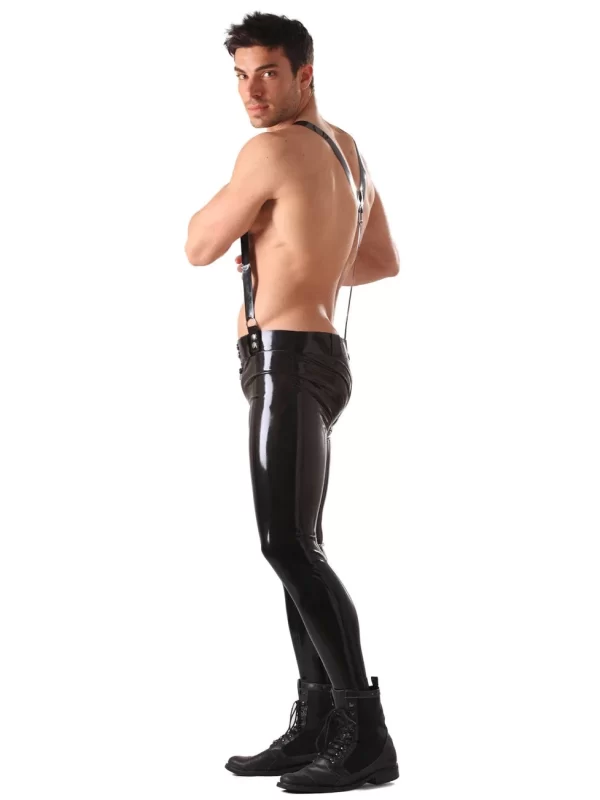 Latex Skinny Jeans With Braces