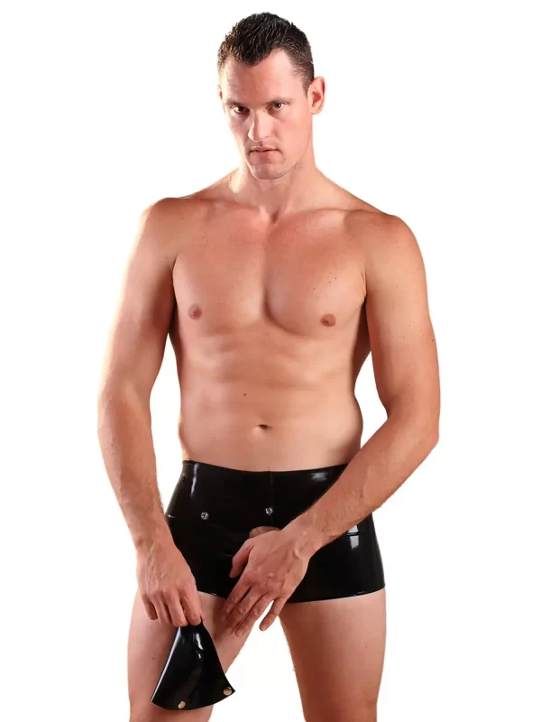 Latex Keyhole Boxers With Detachable Pouch