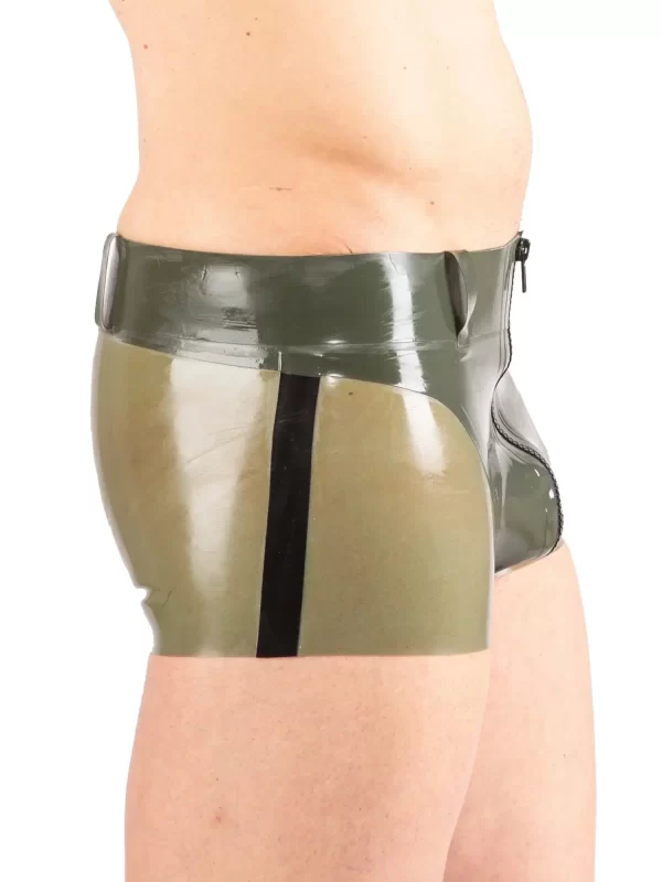 latex Military-style shorts