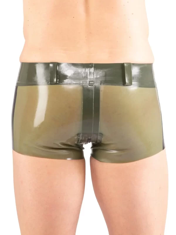 latex Military-style shorts