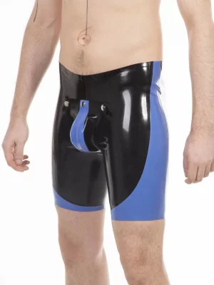 Latex Codpiece Panel Shorts
