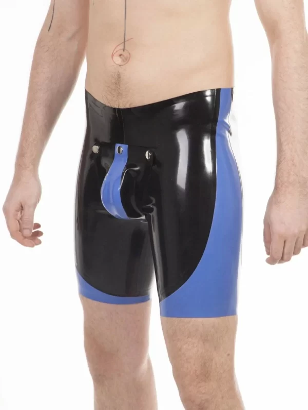 Latex Codpiece Panel Shorts