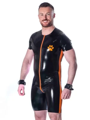 Latex Puppy Surfsuit Thru Zip
