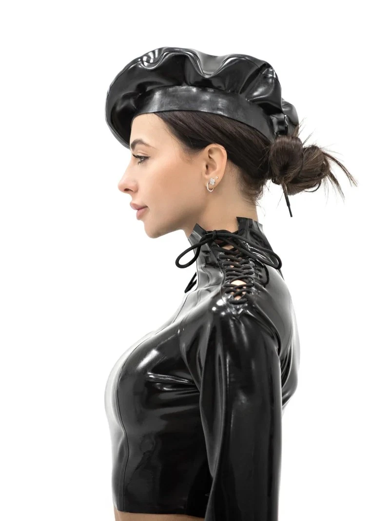 Latex Lace-Up Shoulder Top Lara Latex Lace-Up Shoulder Top Lara