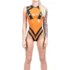 Latex Short Cut Jumpsuit with Belt Latex Short Cut Jumpsuit with Belt
