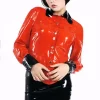 Latex Cropped Twist Front Top