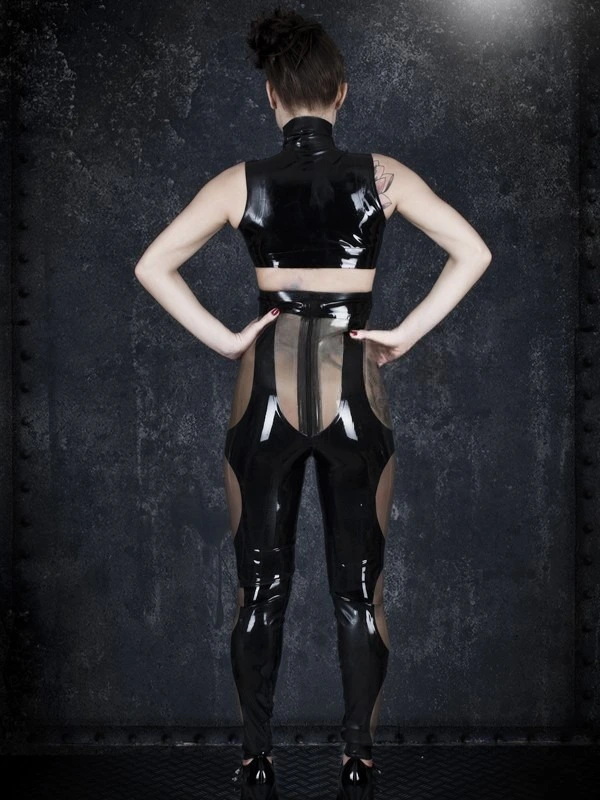 Latex Paneled High-Waisted Leggings Latex Paneled High-Waisted Leggings