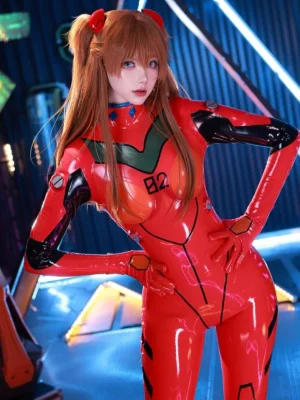 Latex Asukas Tight Combat Suit