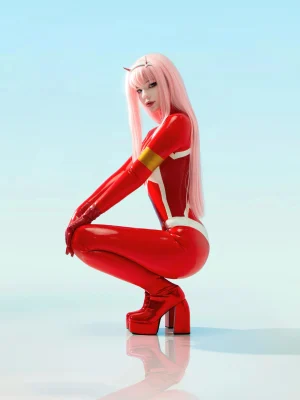 Latex Darling in the Franxx 02 Cosplay Suit