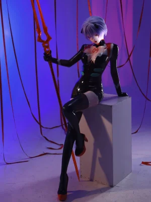 Latex Black Rei Ayanami Cosplay Costume