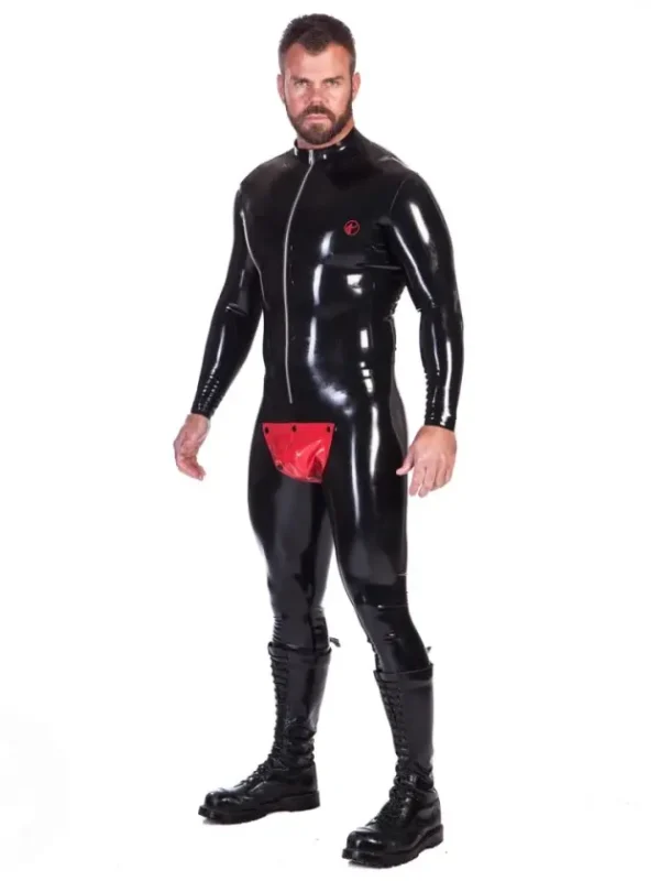Latex Cod Piece Catsuit With Zip Up Front - Latex UK Shop