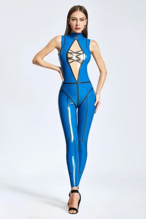Latex Criss-Cross Bosom Catsuit