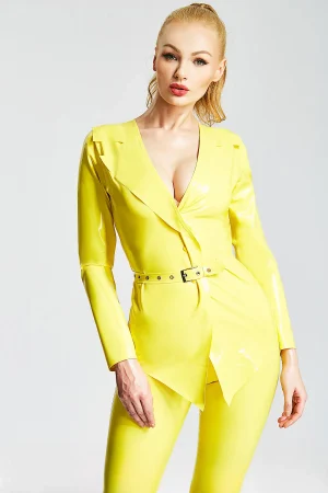 Latex Jacket Style Two-piece Suit