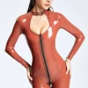 Latex Lotus Sleeves Tight Catsuit