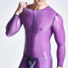 Latex Male Double-Diagonal Zip Catsuit