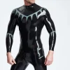 Latex Male Lightning Flash Wide-Necked Catsuit