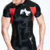 Latex Male Contrast Strips Catsuit