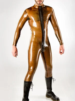 latex Mens Catsuit with Front Zip
