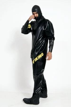 Latex Mens Heavy Duty Brand Name Hooded Drysuit Diving Suit