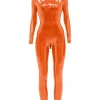 Latex Catsuit with Back Through Crotch Zip
