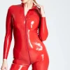 Latex Blue Arrow Catsuit