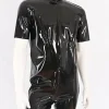 Latex Cod Piece Catsuit With Zip Up Front