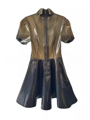 Latex Black Splicing Translucent Black Dresses
