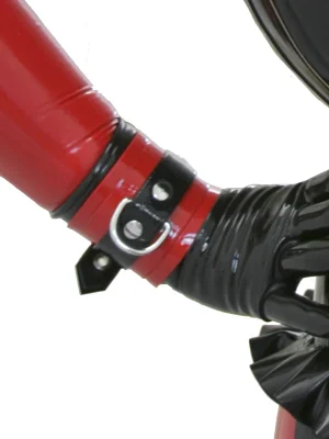 Latex bondage arm cuffs