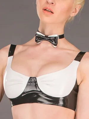 Latex Bow Tie with Piping