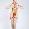 Latex Mallory halter mini dress