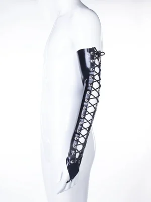 Latex Ellen lace-up gloves