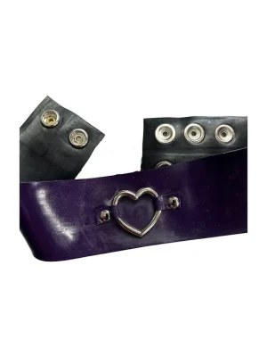 Latex Heart-Ring Choker Collar