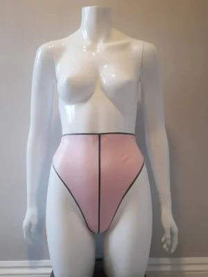 Latex highwaist thong back knickers