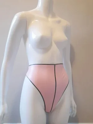 Latex highwaist thong back knickers