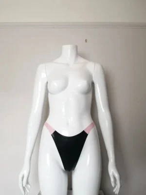 Latex highwaist thong back knickers