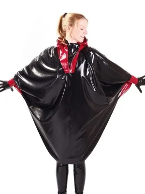 Latex poncho with hood