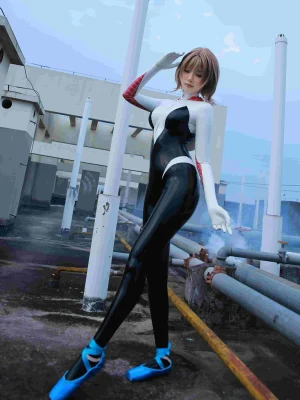 Latex Spider-Gwen Cosplay Suit
