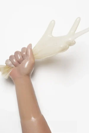 Latex Translucent Natural Classic Short Molded Gloves