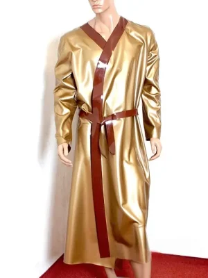 Long latex dressing-gown