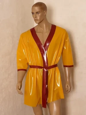 Short latex kimono