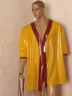 Short latex kimono