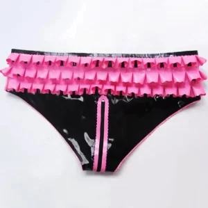 Latex Sissy Frilled Mini Briefs