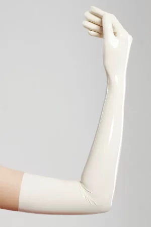 latex White Long Gloves Made Of Molded