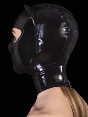 Latex Cat Hood With Mouth Closed
